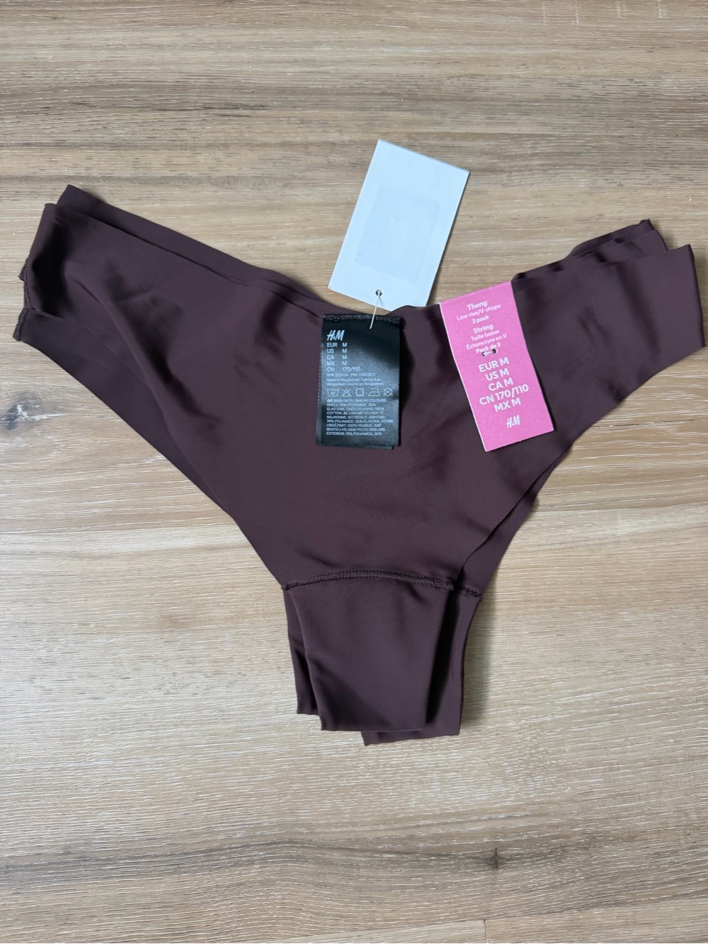 H&M Women Seamless High-Cut Bikini Bottoms — Brown